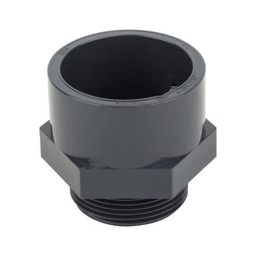 Муфта ПВХ серая наружн. резьба Дн 20х1/2" Ру10 напорная
