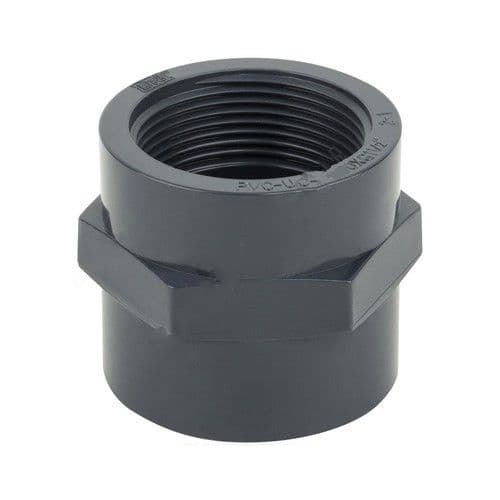 Муфта ПВХ серая ВР Дн 40х1 1/4" Ру10 напорная