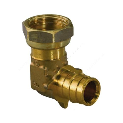 Угольник латунный Q&E Дн 25х3/4" с накидной гайкой Uponor Швеция